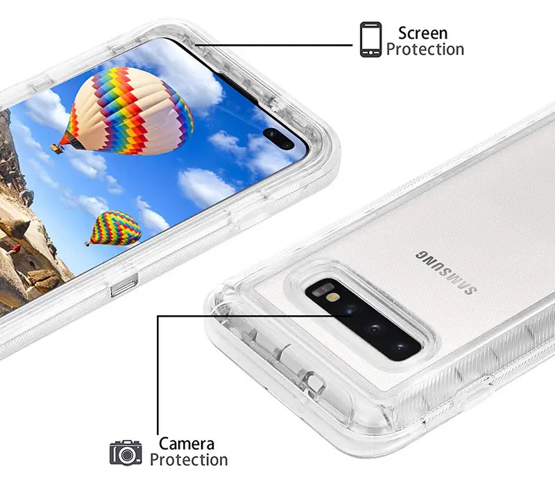 Transparent Triple-Protection Phone Case for Samsung S10 Plus — feature 7
