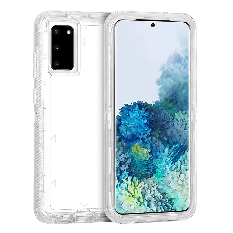 Transparent 3-In-1 Phone Case for Samsung S20 Plus Pink - Image 10
