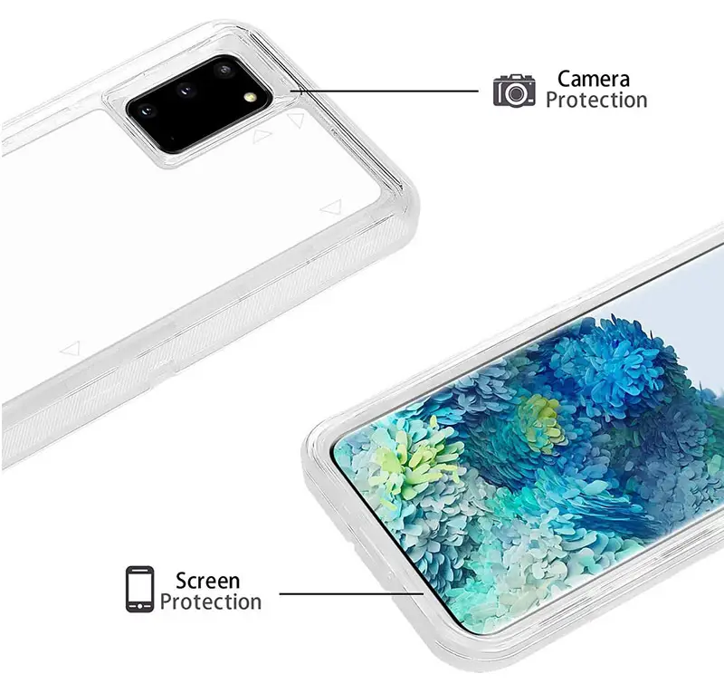 Transparent 3-In-1 Phone Case for Samsung S20 Plus Pink — feature 10