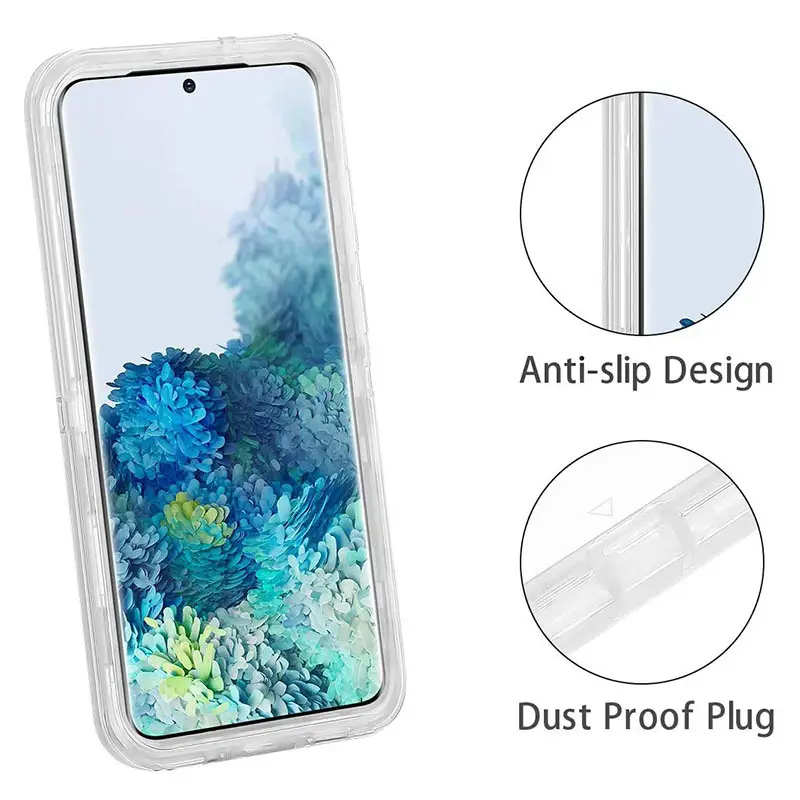 Transparent 3-In-1 Phone Case for Samsung S20 Plus Pink — feature 11