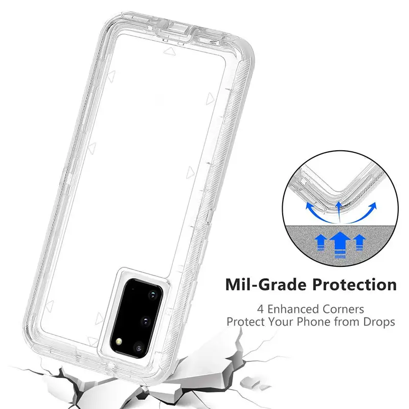 Transparent 3-In-1 Phone Case for Samsung S20 Plus Pink — feature 9