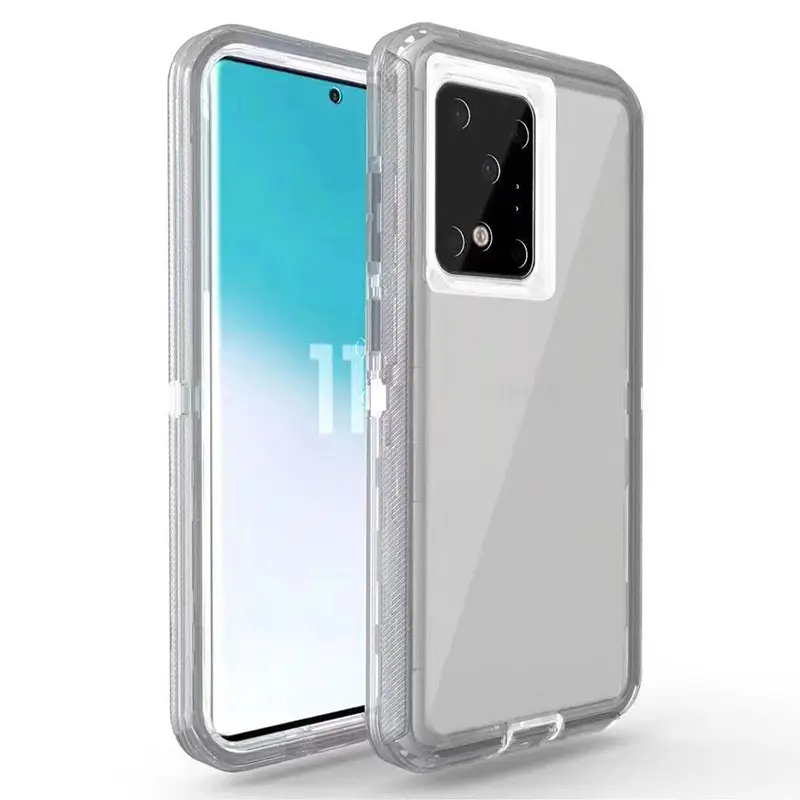 Transparent 3-In-1 Phone Case for Samsung S20 Plus Pink — feature 14