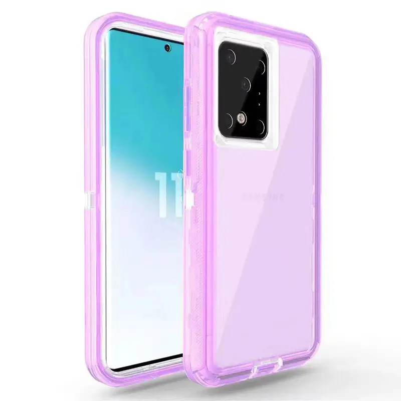 Transparent 3-In-1 Phone Case for Samsung S20 Plus Pink — feature 16