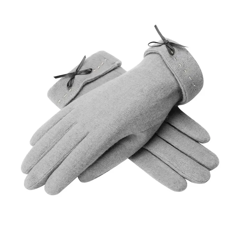 Women Wool Fleece Lined Winter Gloves Warm Touchscreen