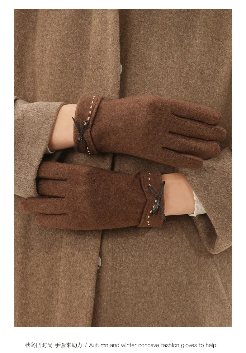 Women Wool Fleece Lined Winter Gloves Warm Touchscreen — feature 14