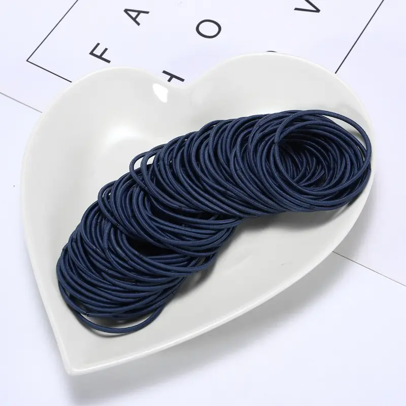 Black Seamless Rubber Hair Ties for Women