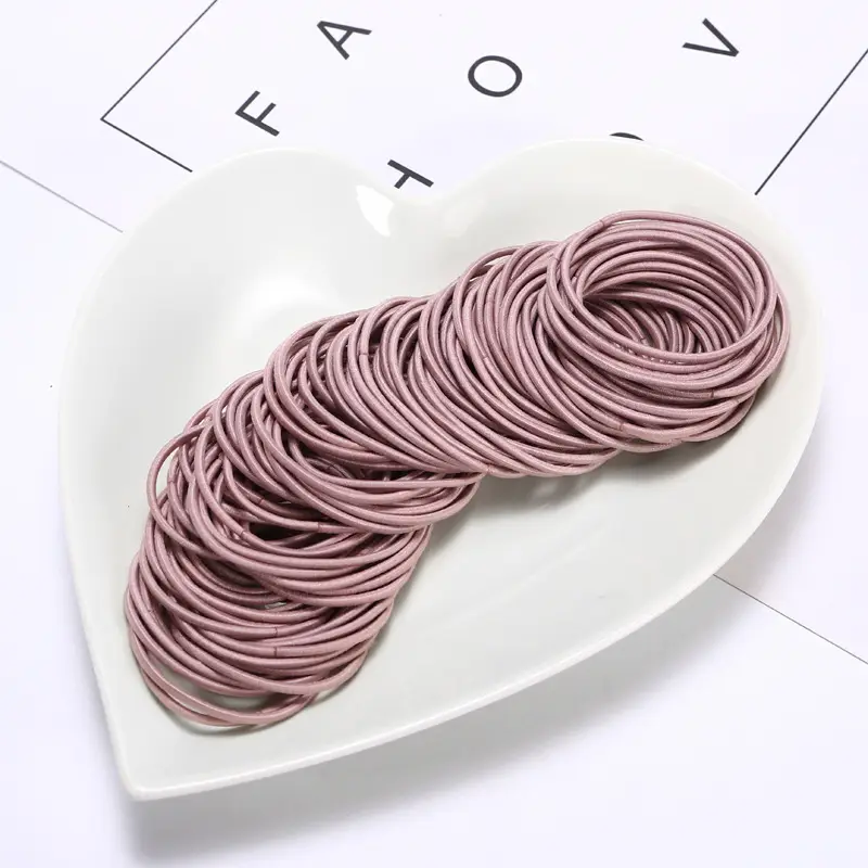 Black Seamless Rubber Hair Ties for Women