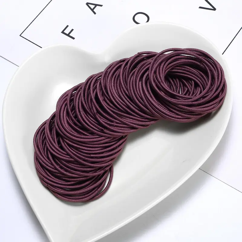 Black Seamless Rubber Hair Ties for Women