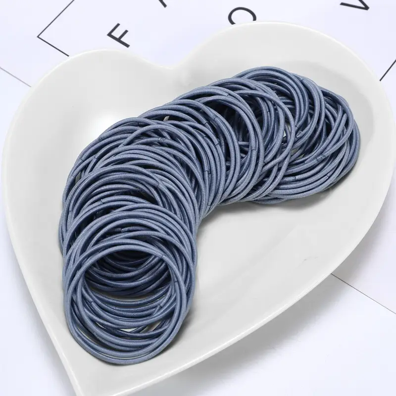 Black Seamless Rubber Hair Ties for Women