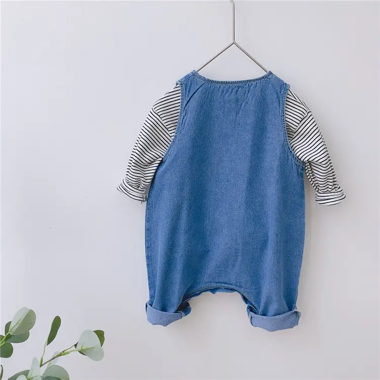 Blue Denim Overalls for Baby Boys Girls Autumn - Image 5