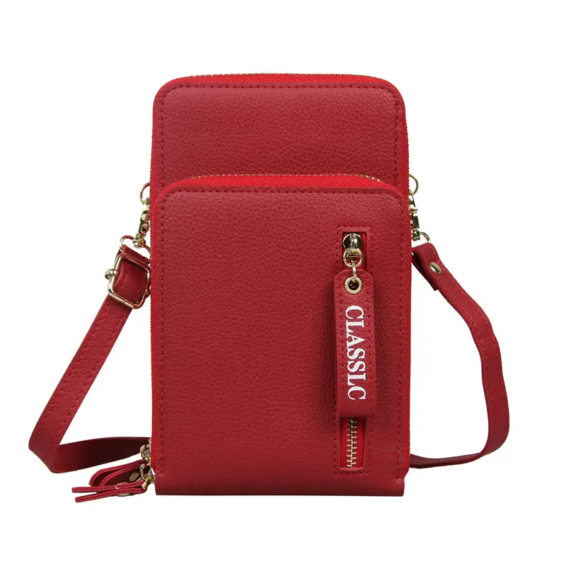 2023 Women's Pink Zipper Shoulder Bag with Multiple Compartments