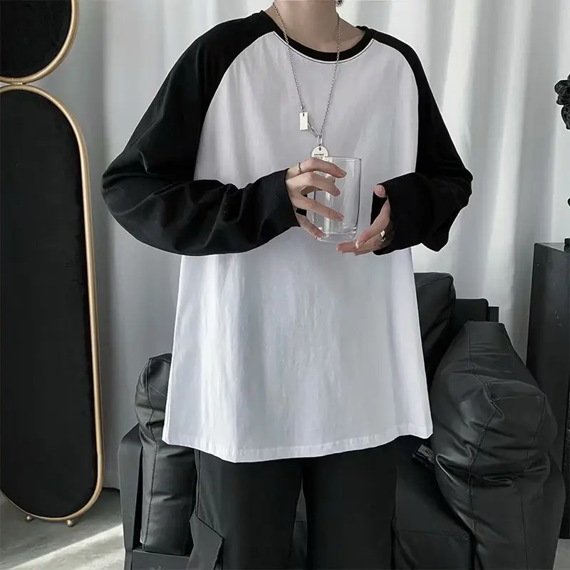 Men's 2020 Spring Gray Black Raglan Sleeve T-Shirt - Image 8