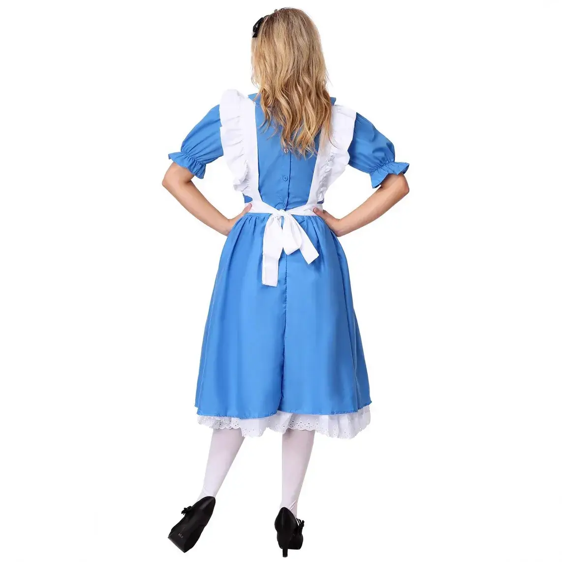 Maid Costume for Girls & Adults Blue White Dress - Image 5