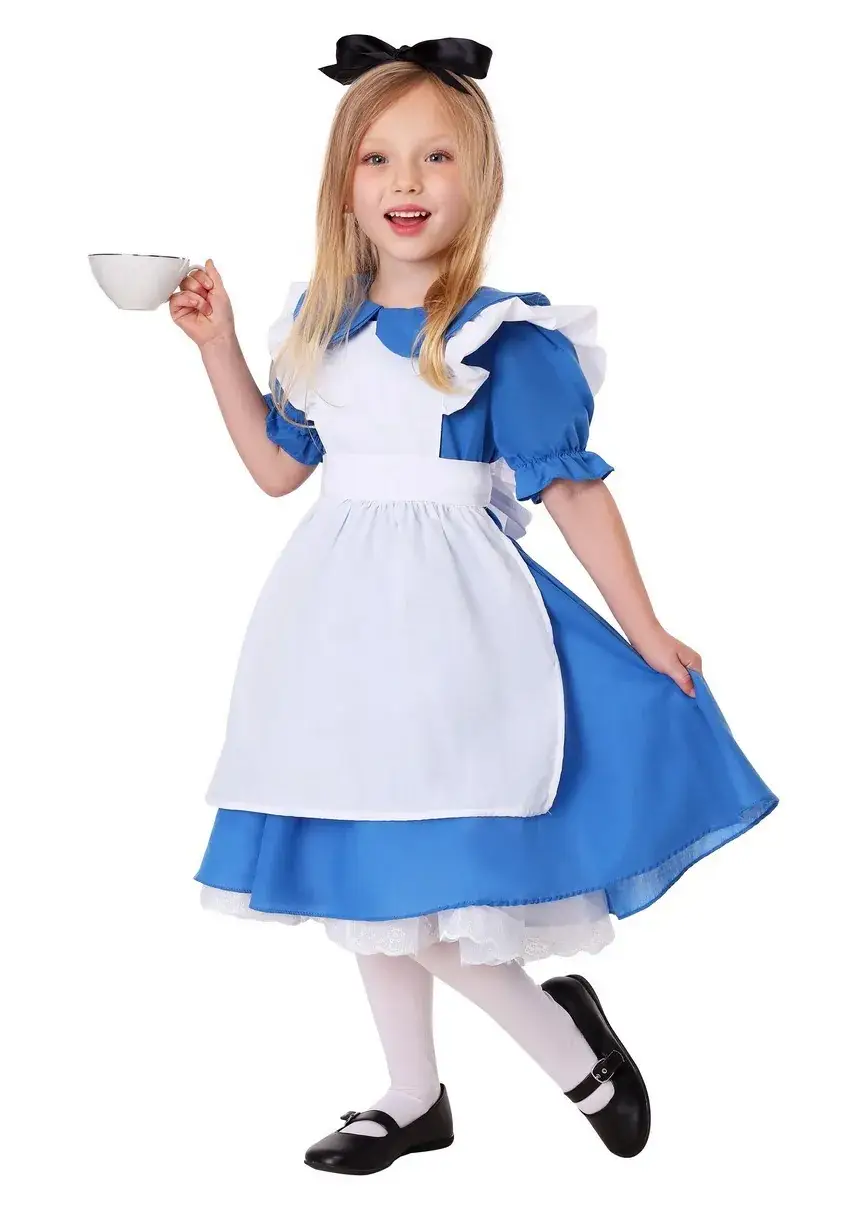 Maid Costume for Girls & Adults Blue White Dress — feature 2
