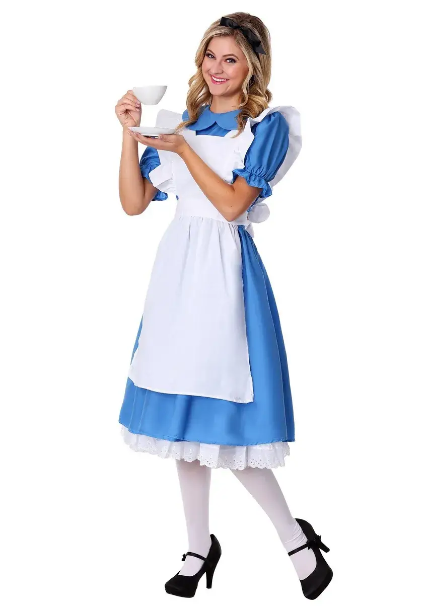 Maid Costume for Girls & Adults Blue White Dress — feature 4
