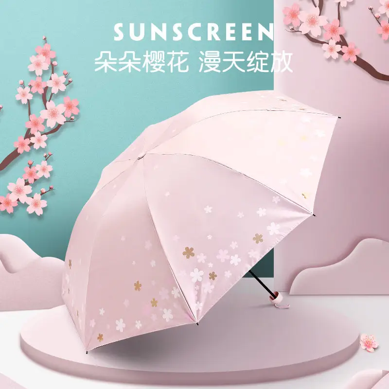 UV Protection Sun Umbrella with Floral Print - Image 4