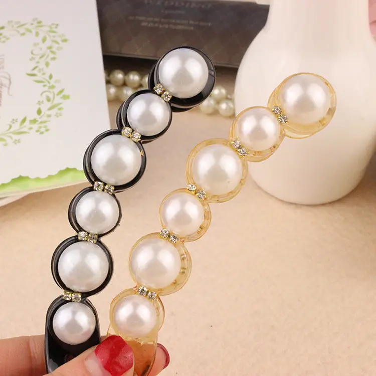 Korean Pearl Banana Hair Clips Vertical Twist Clip - Image 9