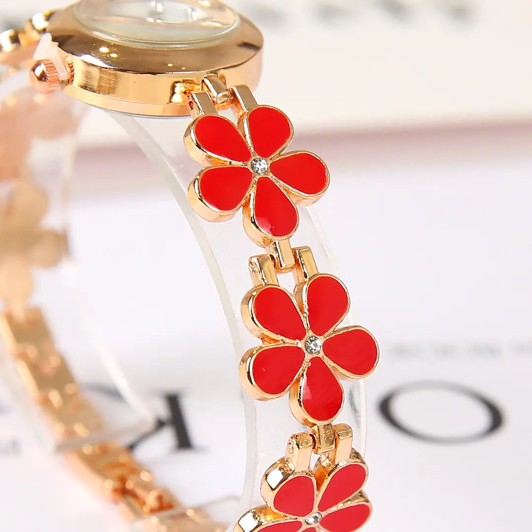 Popular women's casual fashion Clover five-leaf flower bracelet watch cute exquisite small girl jewelry watch — feature 6