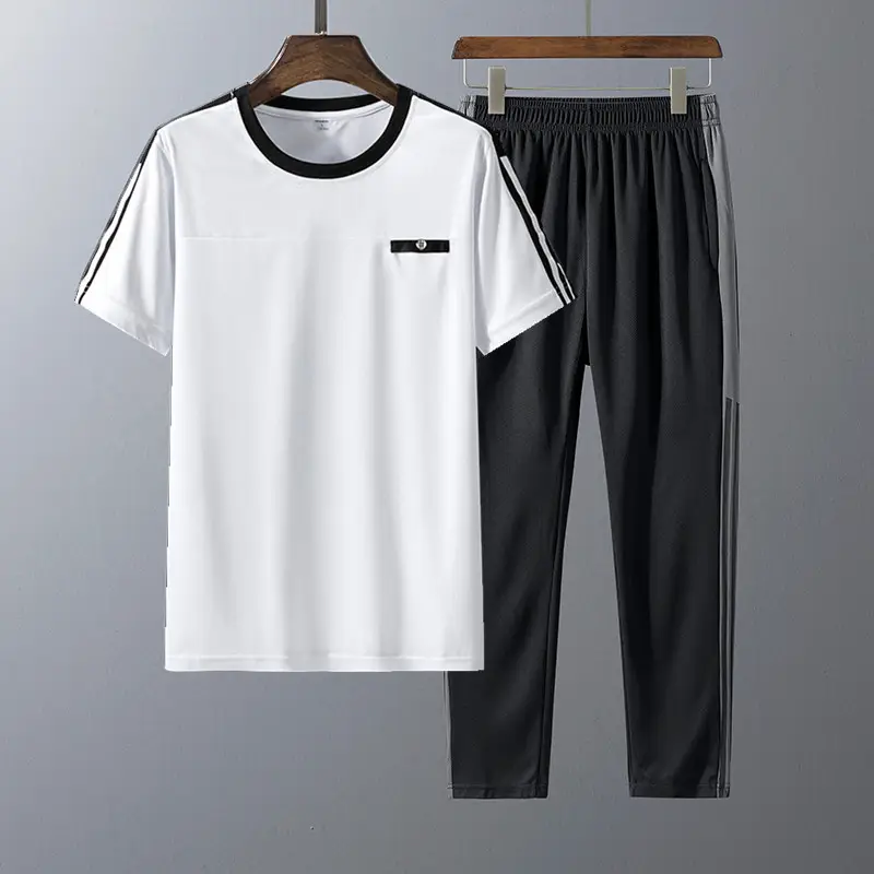 Middle-aged and elderly sports suit men's summer leisure suit men's father's summer short sleeve pants - Image 5