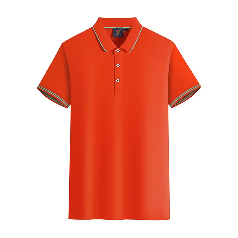 Orange Polo Shirt with Embroidered Sleeves - Image 8