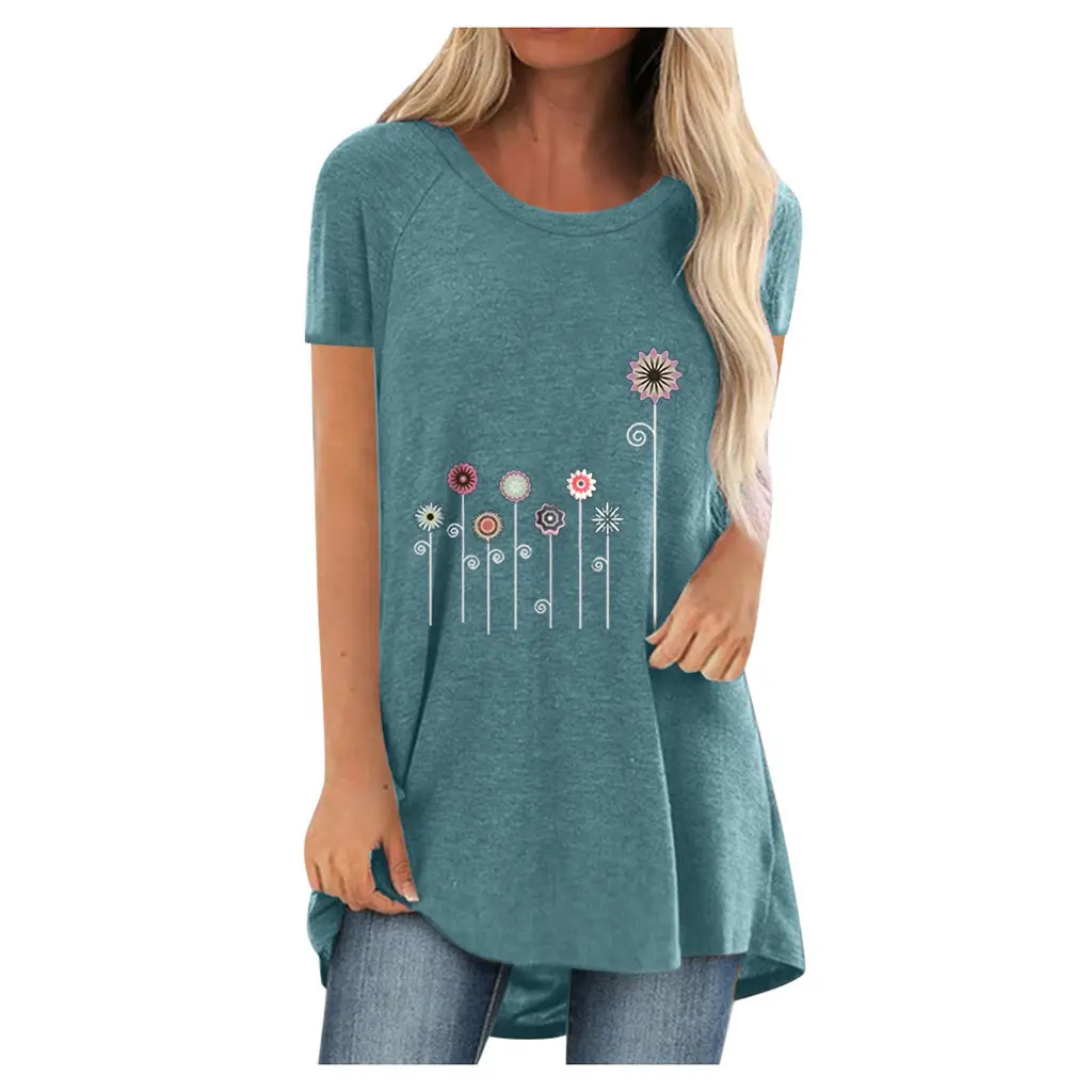 Women Printed T-Shirt Maroon Casual Plus Size Round Neck - Image 10