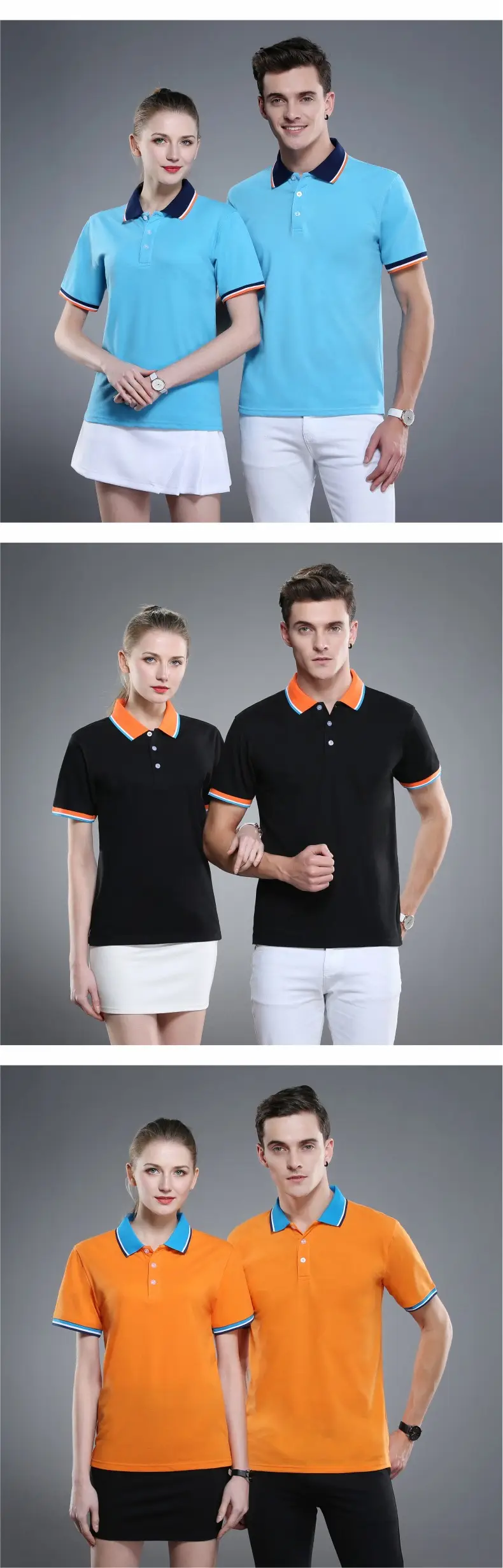 Factory Summer Polo Shirt Sweat Absorbent Blue — feature 11