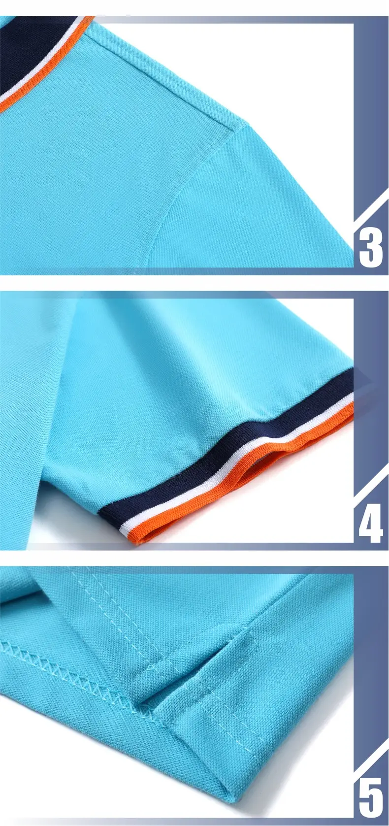 Factory Summer Polo Shirt Sweat Absorbent Blue — feature 8