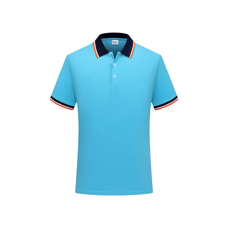 Factory Summer Polo Shirt Sweat Absorbent Blue - Image 10