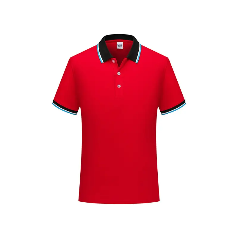 Factory Summer Polo Shirt Sweat Absorbent Blue - Image 2