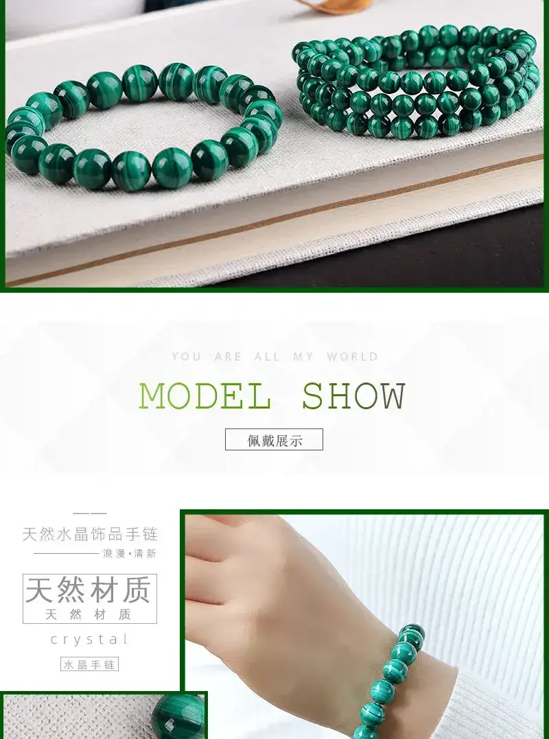 Green Crystal Peacock Bracelet for Men Women — feature 9
