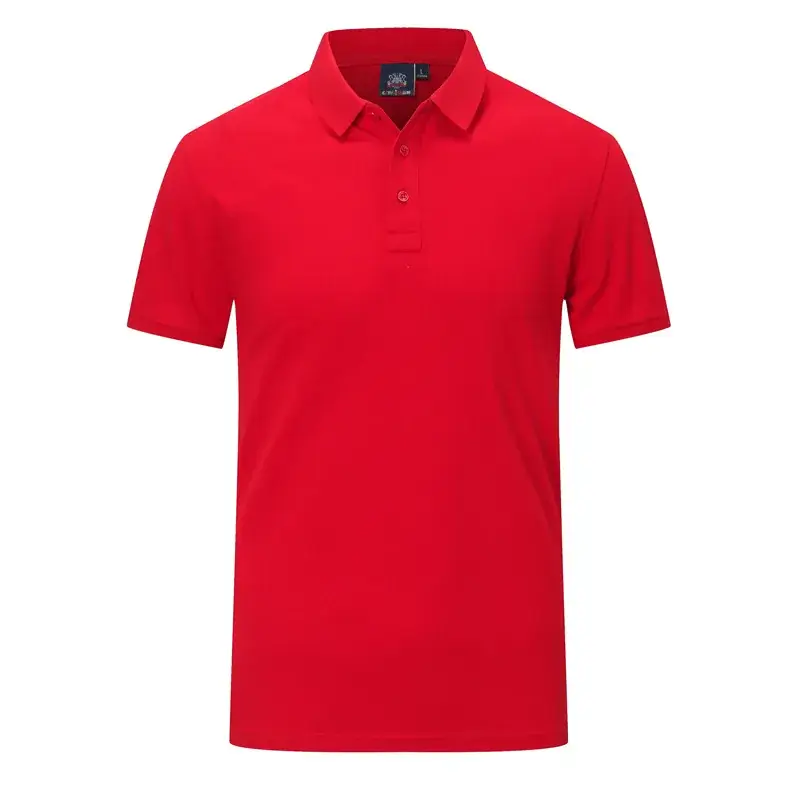 Men Green Cotton Polo T-Shirt Short Sleeve Logo