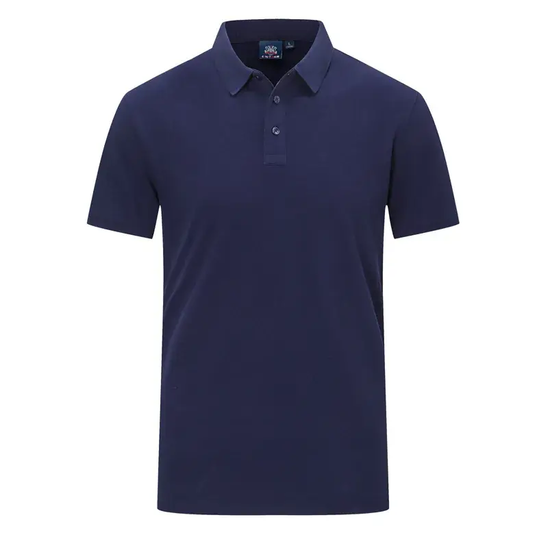 Men Green Cotton Polo T-Shirt Short Sleeve Logo