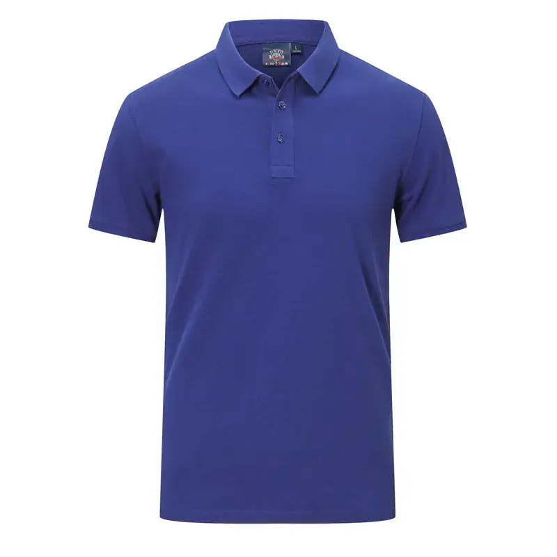 Men Green Cotton Polo T-Shirt Short Sleeve Logo