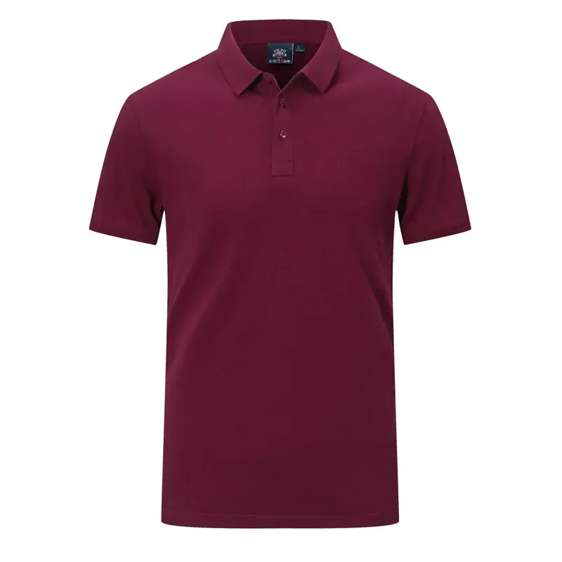 Men Green Cotton Polo T-Shirt Short Sleeve Logo