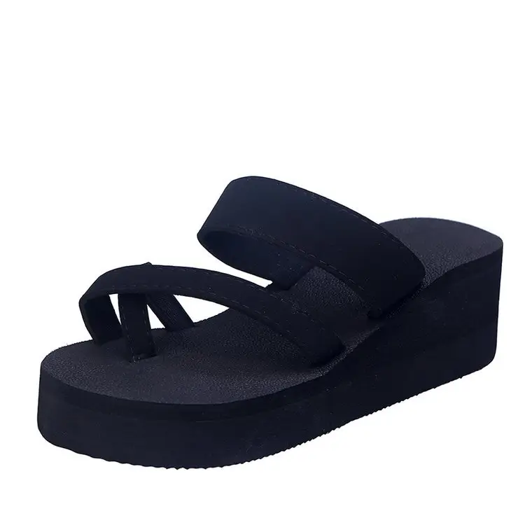 Women Black High-Heel Sandals Flip Flops 2024