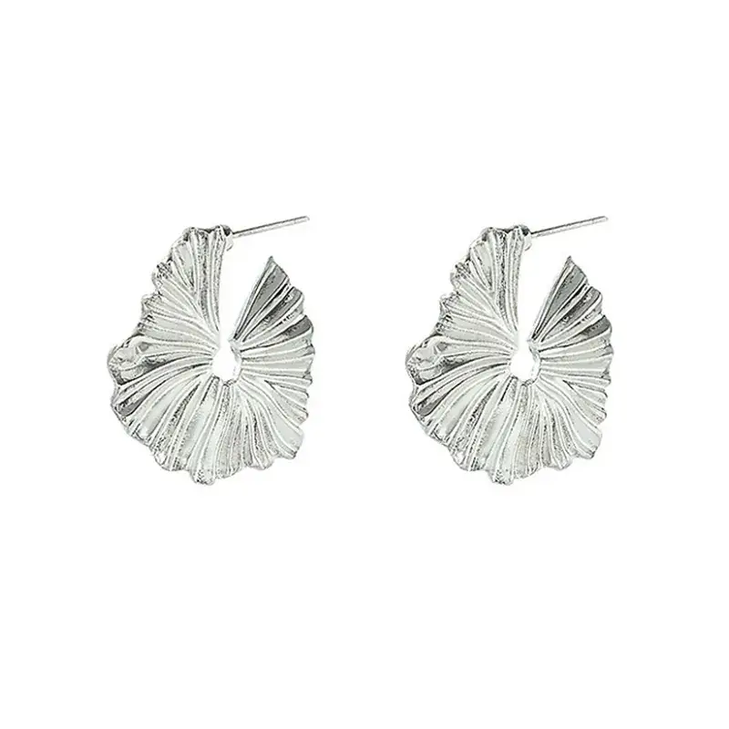 New 925 Stud Earrings Bohemian Irregular Metallic - Image 5
