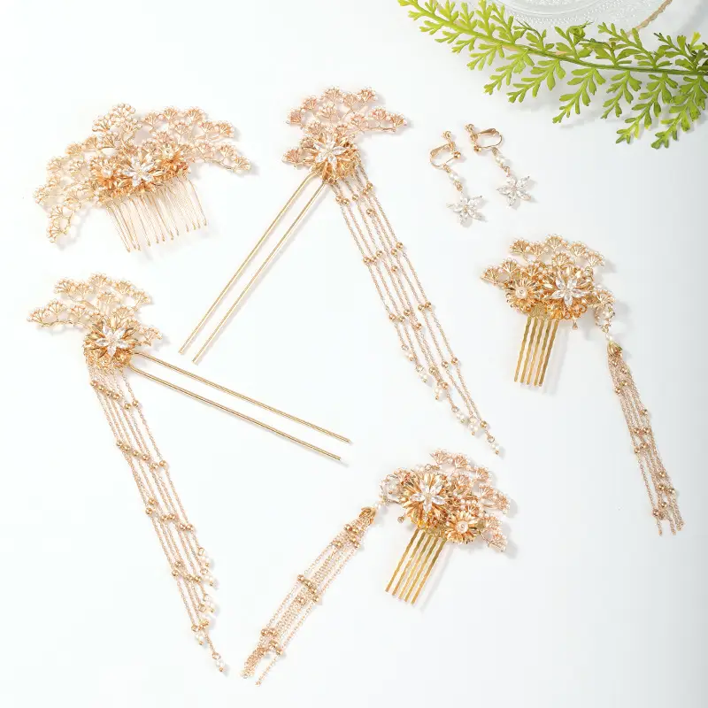 Tuanming Bridal Hairpins Ancient Pearl Set - Image 4