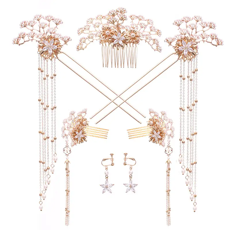 Tuanming Bridal Hairpins Ancient Pearl Set - Image 6