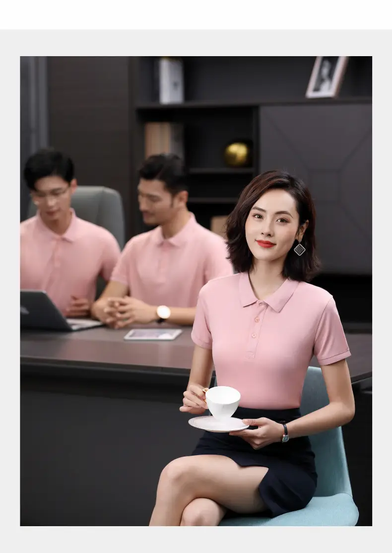 Yellow Tencel Cotton Polo Shirt Short Sleeve — feature 10