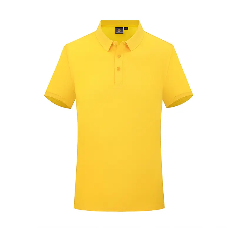 Yellow Tencel Cotton Polo Shirt Short Sleeve