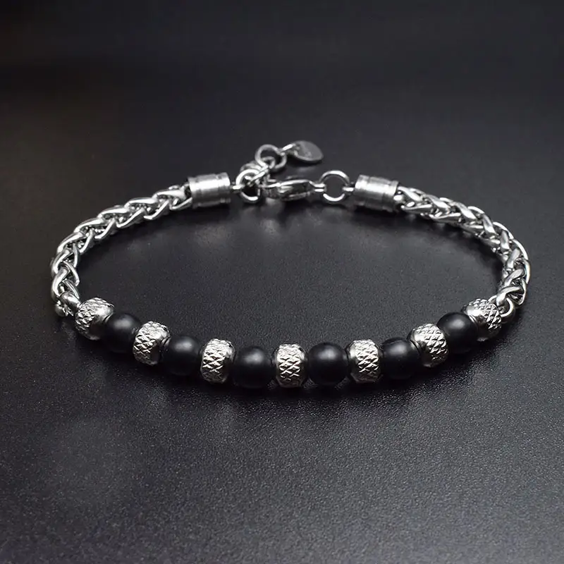 Stainless Steel Tiger Eye Bracelet 6mm Adjustable - Image 4