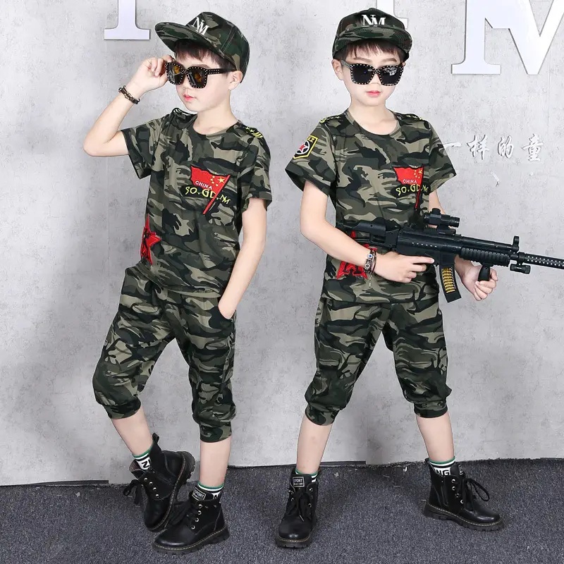 Boys Camouflage 2-Piece Suit Medium Large Summer Wear - Image 3