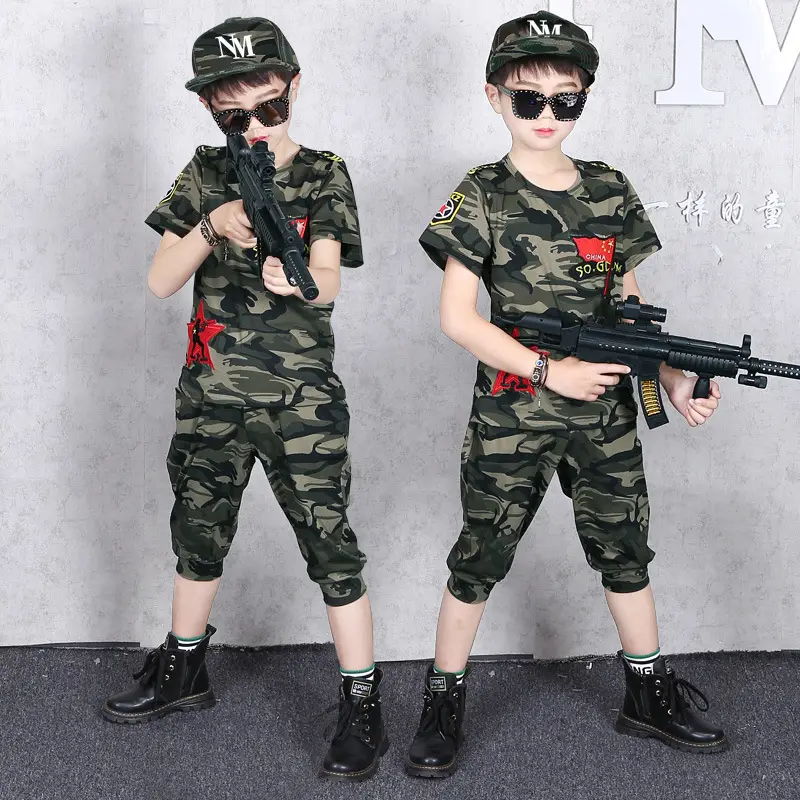 Boys Camouflage 2-Piece Suit Medium Large Summer Wear - Image 5