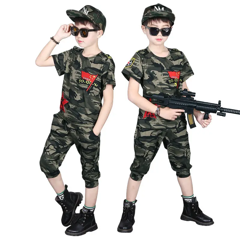 Boys Camouflage 2-Piece Suit Medium Large Summer Wear - Image 6