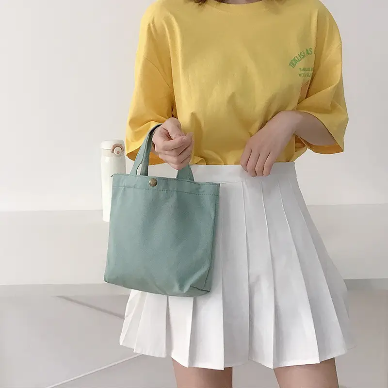 Black Linen Hand Bag for Women, College Style, Japan Style, 1 Pc - Image 3