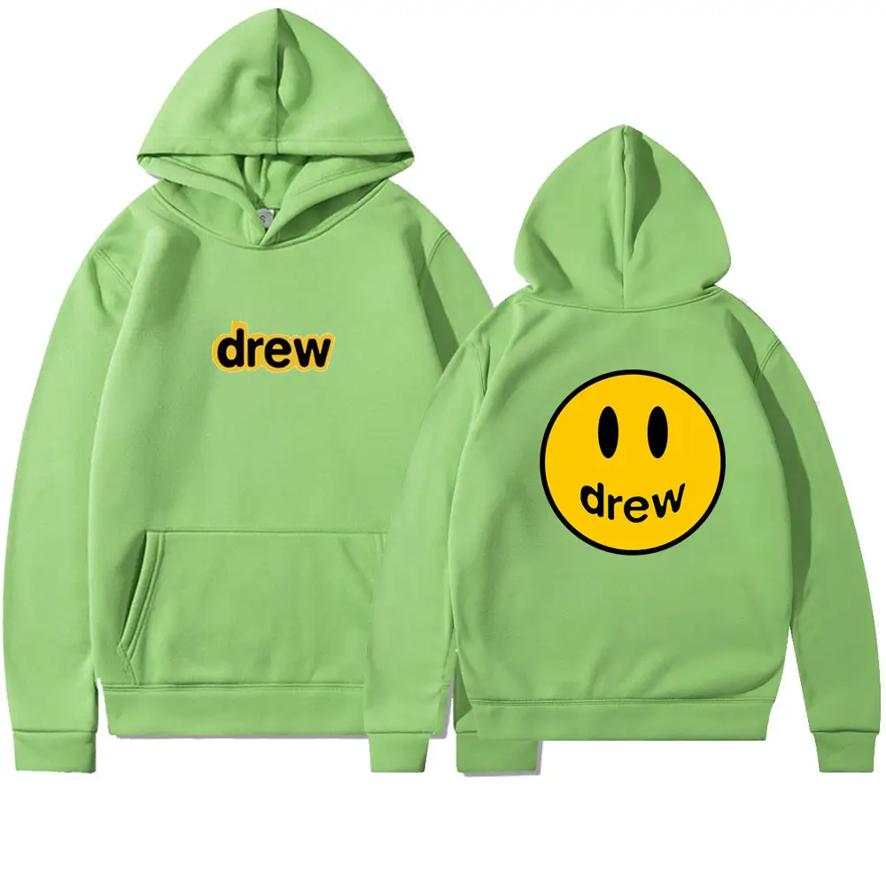 Drew Smiling Face Hoodie Set Purple Men Women - Image 13