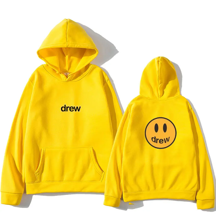 Drew Smiling Face Hoodie Set Purple Men Women - Image 3