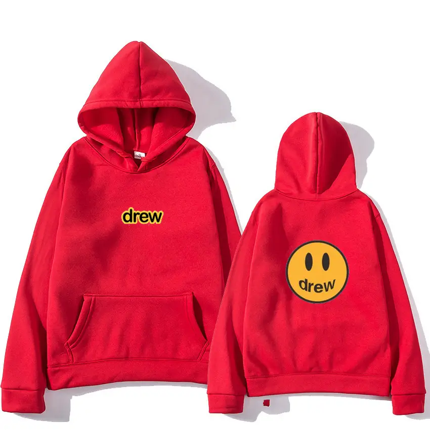 Drew Smiling Face Hoodie Set Purple Men Women - Image 4