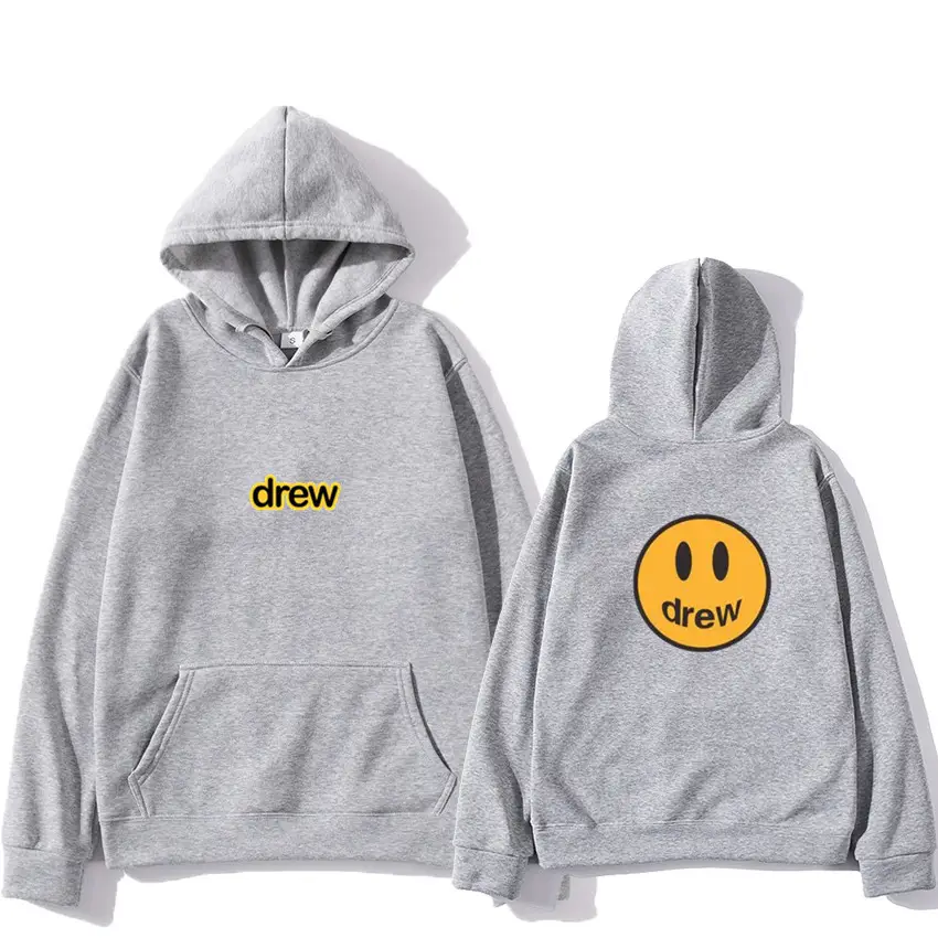 Drew Smiling Face Hoodie Set Purple Men Women - Image 6
