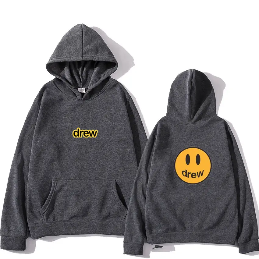 Drew Smiling Face Hoodie Set Purple Men Women - Image 9
